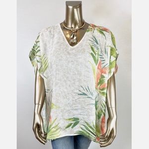 CLOSING SALE - CHICO'S $99 NWT 100% LINEN PONCHO SIZE (S/M)